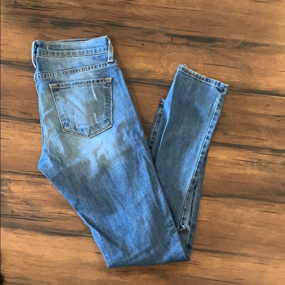 Flying Monkey Distressed “Girlfriend” Skinny Jeans